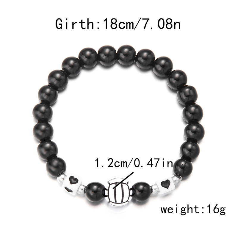 Wholesale Jewelry Vacation Simple Style Sports Ball Basketball Football Resin Beaded Bracelets display picture 11