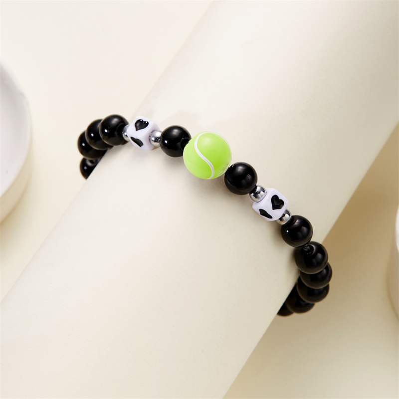 Wholesale Jewelry Vacation Simple Style Sports Ball Basketball Football Resin Beaded Bracelets display picture 4