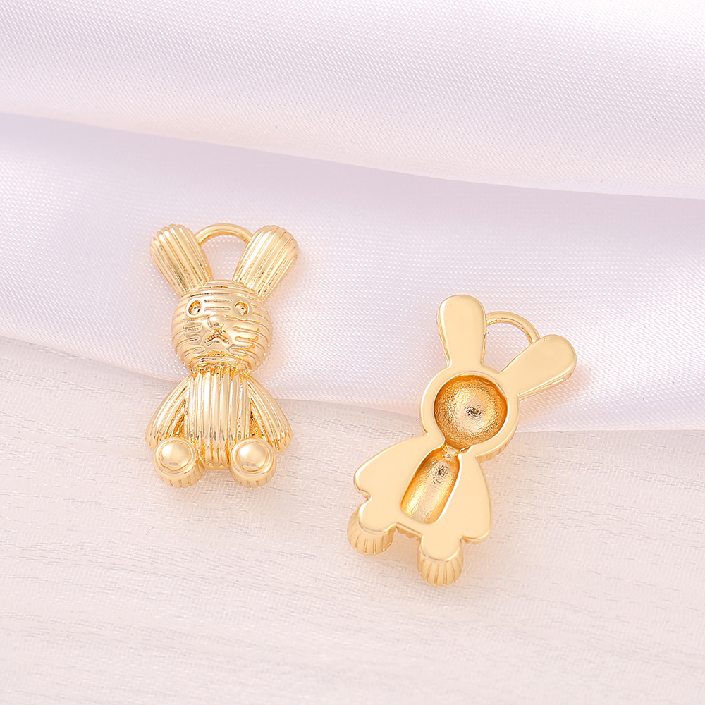 1 Piece 11 * 22mm Copper 18K Gold Plated Rabbit Polished Pendant display picture 3