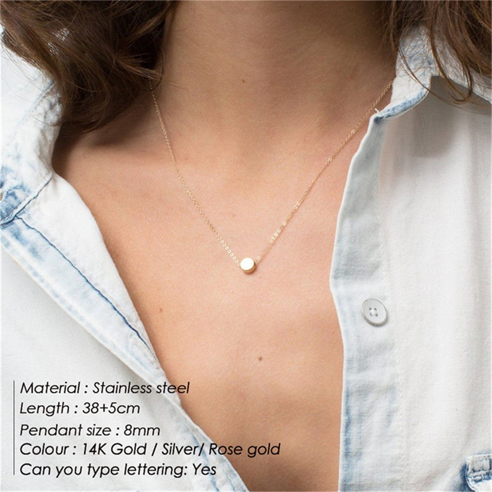 304 Stainless Steel 14K Gold Plated Simple Style Classic Style Plating Solid Color Pendant Necklace display picture 3
