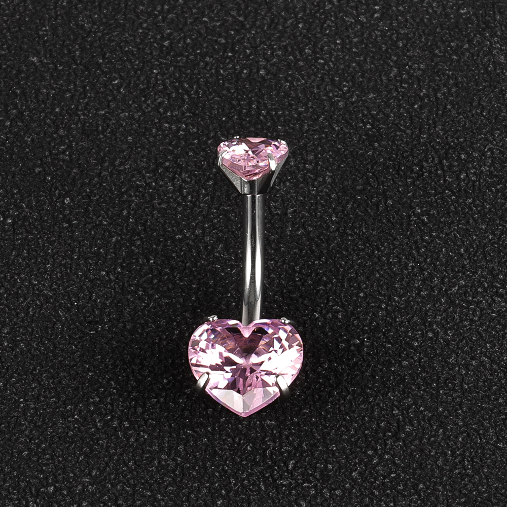 1 Piece Belly Rings IG Style Shiny Round Star Heart Shape 302 Stainless Steel Inlay Diamond Zircon Belly Rings display picture 7
