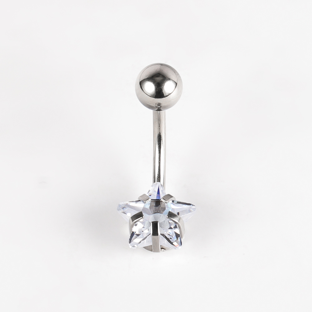 1 Piece Belly Rings IG Style Shiny Round Star Heart Shape 302 Stainless Steel Inlay Diamond Zircon Belly Rings display picture 13