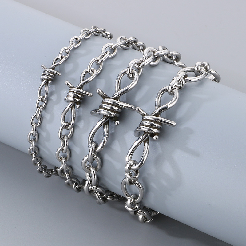 304 Stainless Steel Simple Style Knot Bracelets Necklace display picture 9