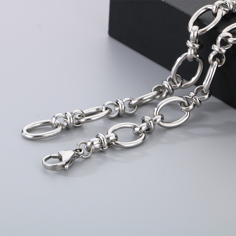 304 Stainless Steel Simple Style Knot Bracelets Necklace display picture 10