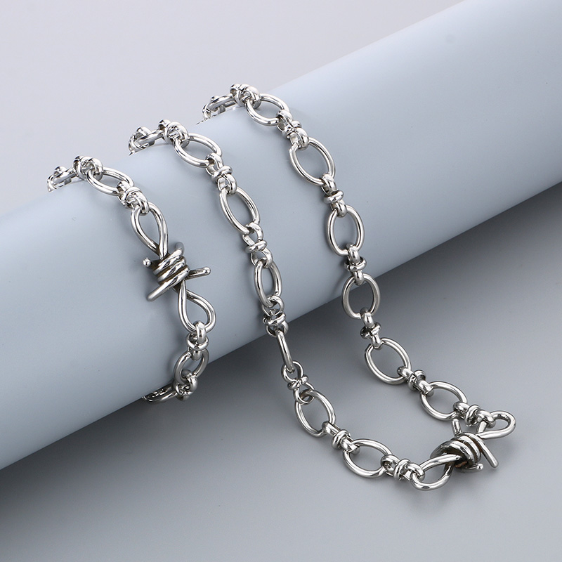 304 Stainless Steel Simple Style Knot Bracelets Necklace display picture 8