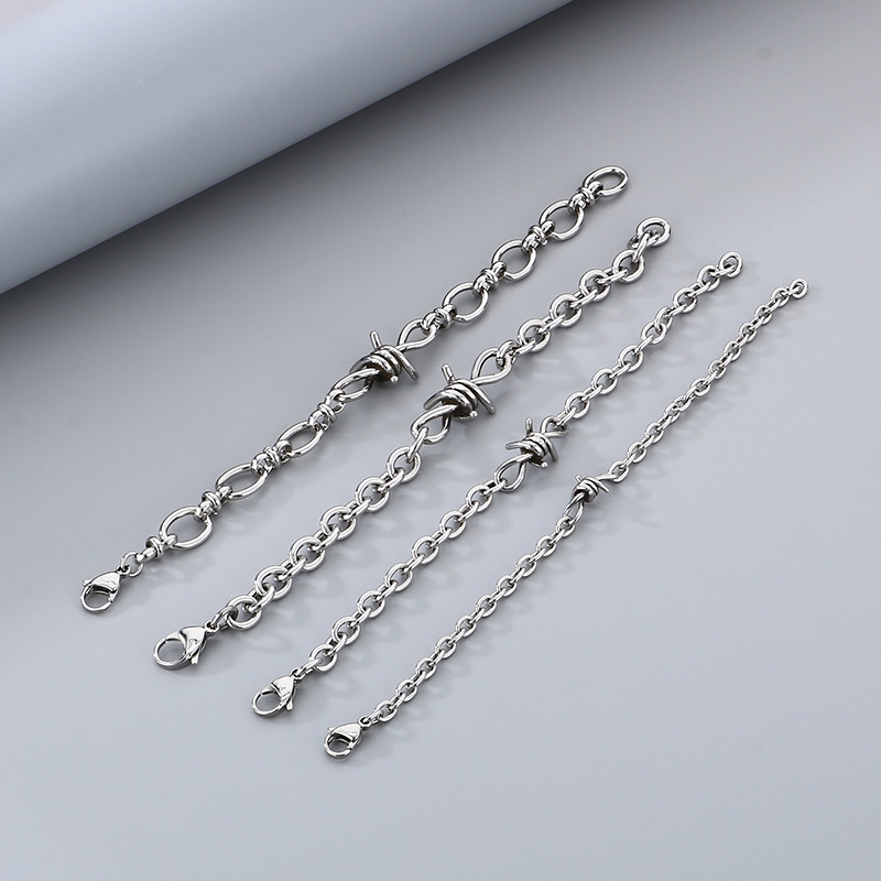 304 Stainless Steel Simple Style Knot Bracelets Necklace display picture 11