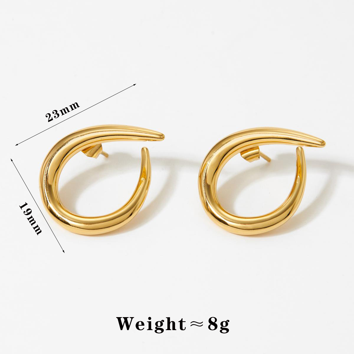 1 Pair Casual Solid Color Plating 316 Stainless Steel  16K Gold Plated White Gold Plated Gold Plated Ear Studs display picture 5