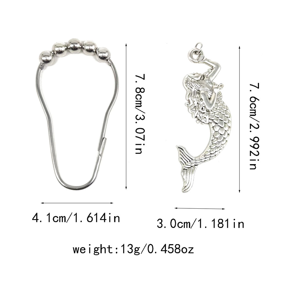 Retro Mermaid Alloy Curtain Hook display picture 3