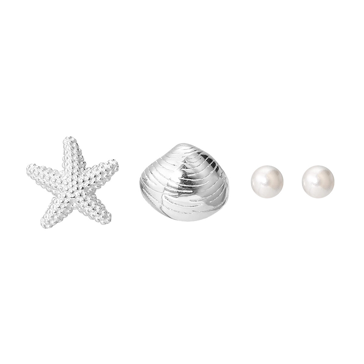 1 Set Simple Style Classic Style Starfish Inlay Zinc Alloy Pearl Ear Studs display picture 1