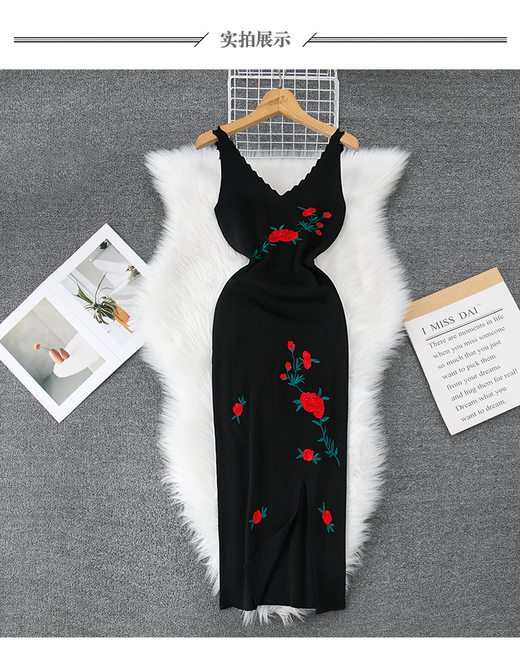 Women's Strap Dress Casual V Neck Embroidery Sleeveless Embroidery Maxi Long Dress Daily display picture 1