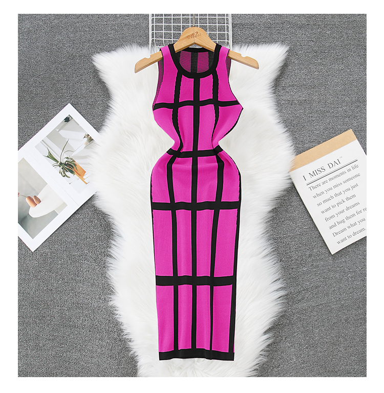 Women's Tank Dress Casual Round Neck Patchwork Sleeveless Stripe Maxi Long Dress Daily display picture 1