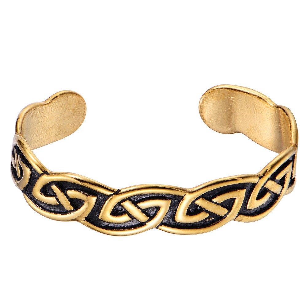 Retro Punk Tribal 304 Stainless Steel Criss Cross 18K Gold Plated Men's display picture 2