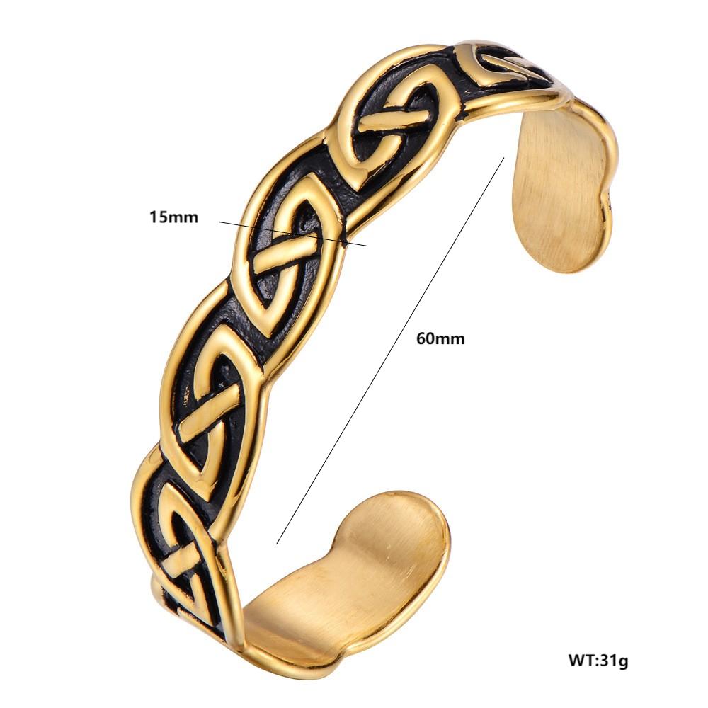 Retro Punk Tribal 304 Stainless Steel Criss Cross 18K Gold Plated Men's display picture 5
