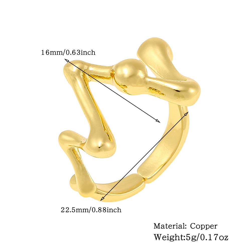 Copper Gold Plated Simple Style Classic Style Plating Solid Color Rings display picture 3