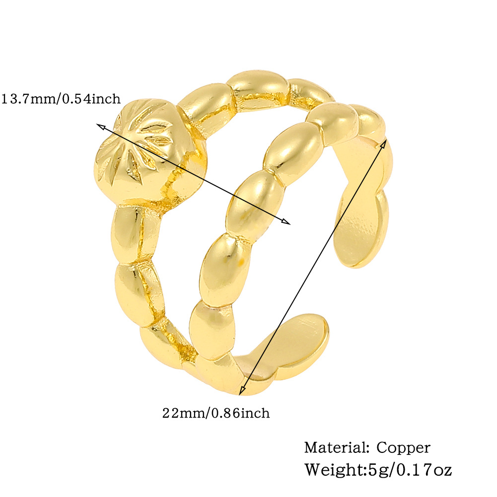 Copper Gold Plated Simple Style Classic Style Plating Solid Color Rings display picture 6