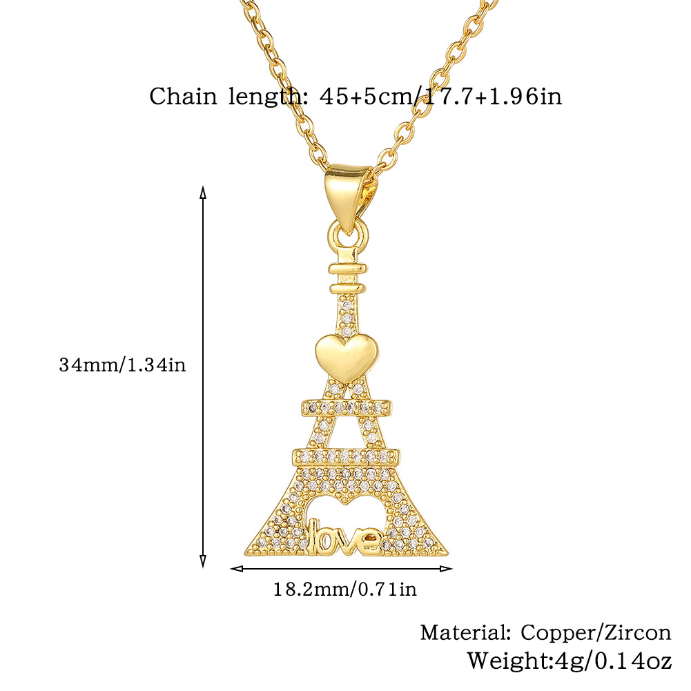 Wholesale Elegant Heart Shape Copper Inlay Zircon Pendant Necklace display picture 3