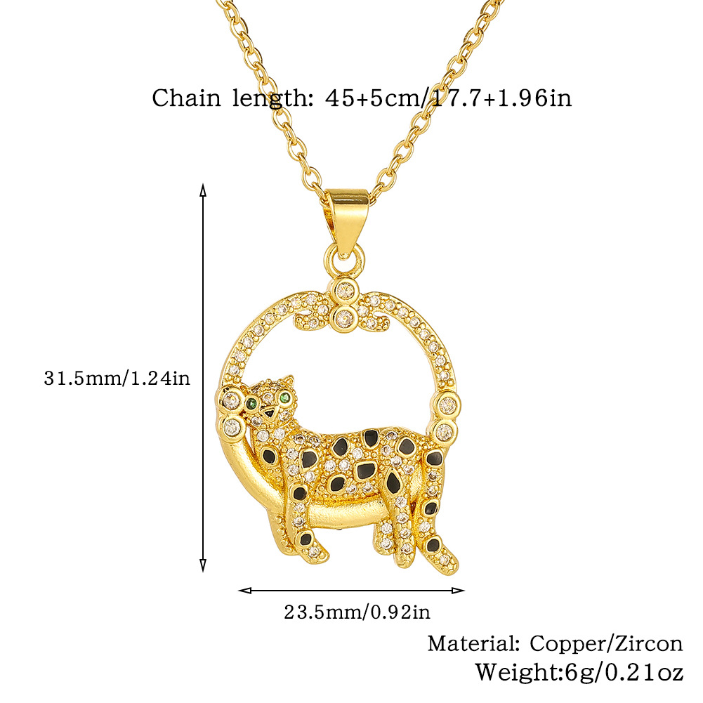 Wholesale Simple Style Classic Style Animal Cartoon Character Copper Inlay Rhinestones Pendant Necklace display picture 1