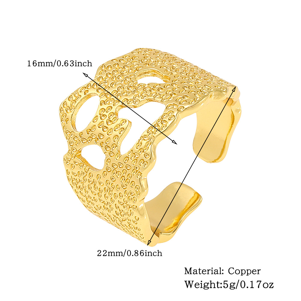 Copper Gold Plated Simple Style Classic Style Plating Solid Color Rings display picture 7