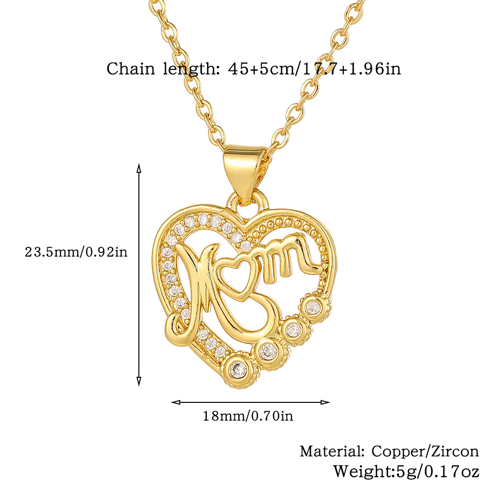 Wholesale Elegant Heart Shape Copper Inlay Zircon Pendant Necklace display picture 4