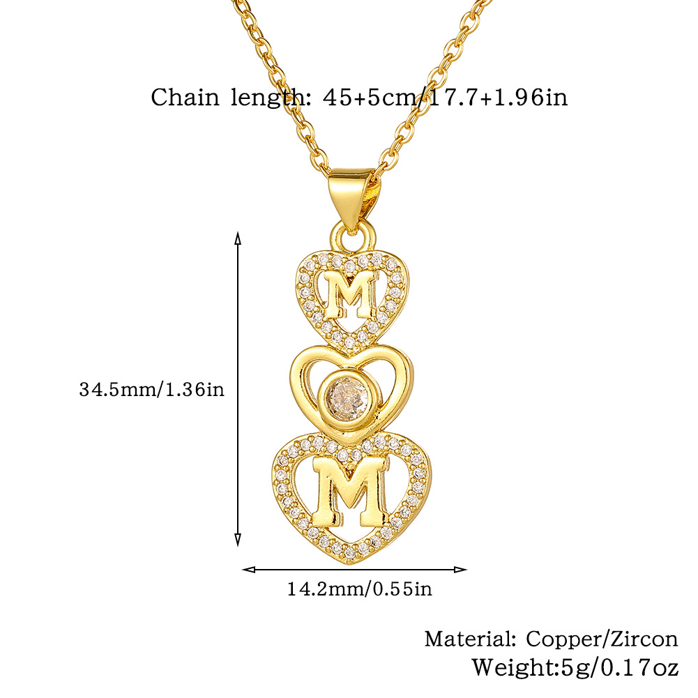 Wholesale Elegant Heart Shape Copper Inlay Zircon Pendant Necklace display picture 6
