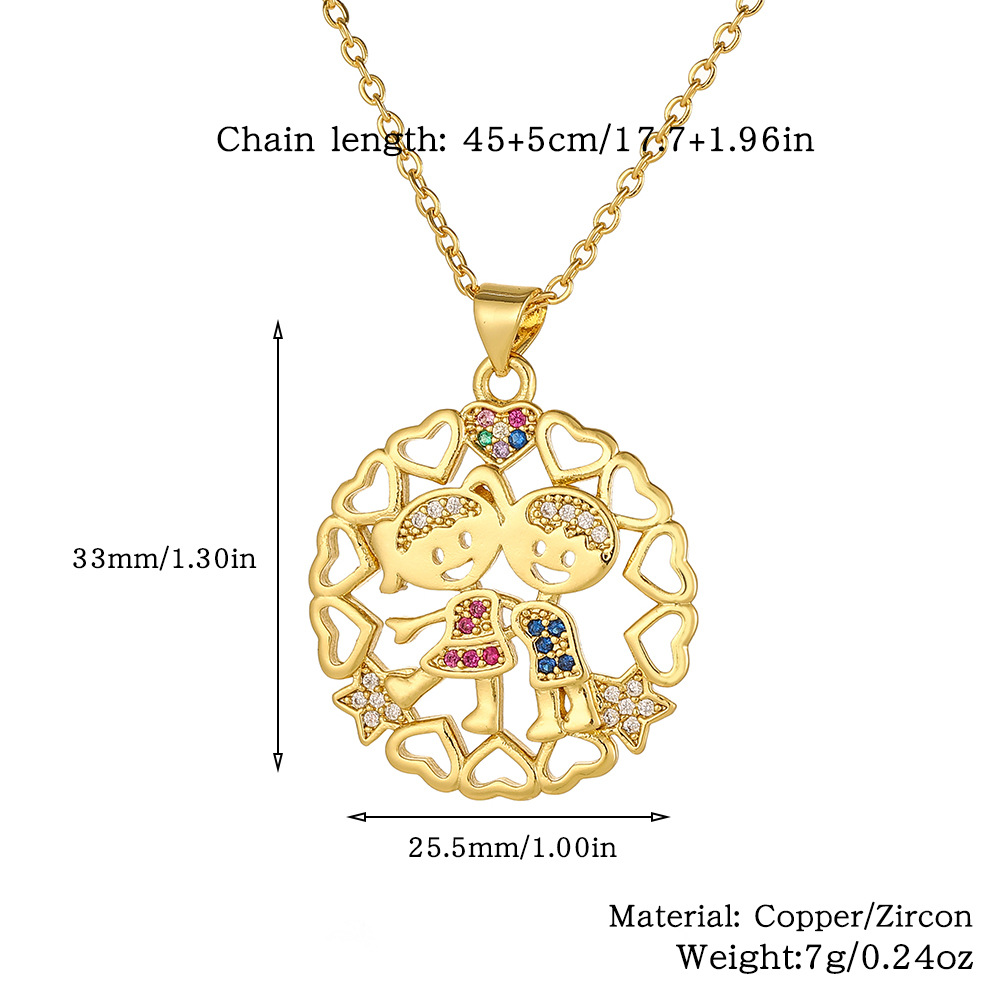 Wholesale Elegant Heart Shape Copper Inlay Zircon Pendant Necklace display picture 14