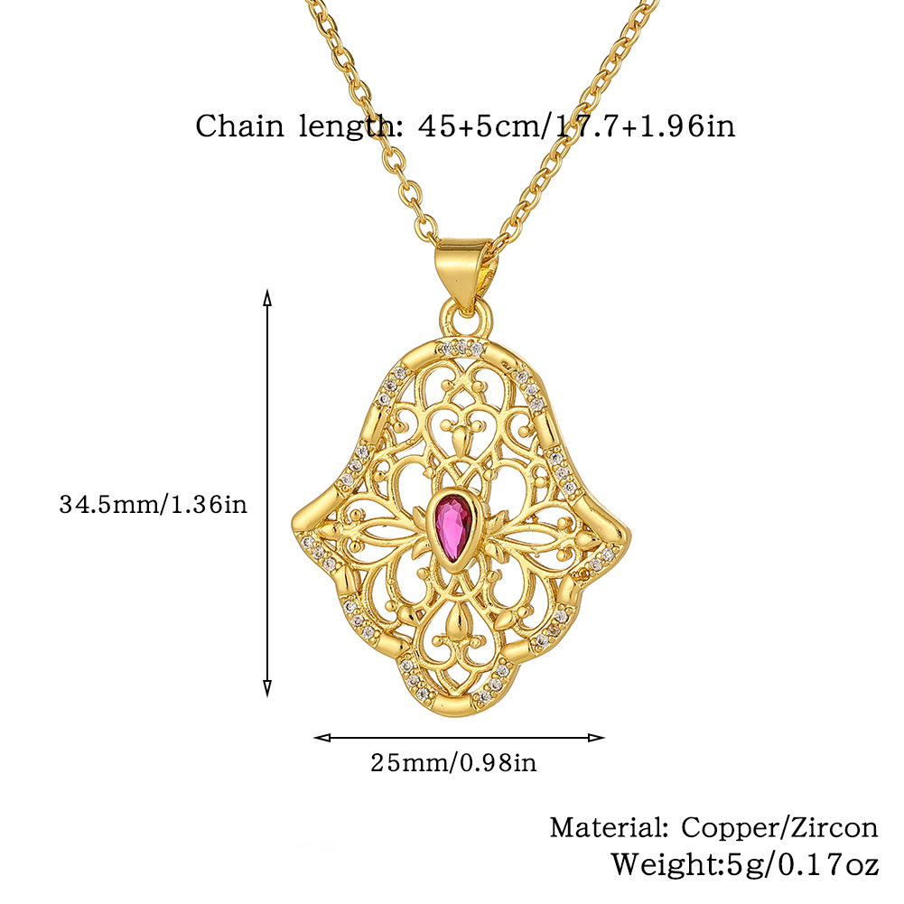 Wholesale Elegant Heart Shape Copper Inlay Zircon Pendant Necklace display picture 15