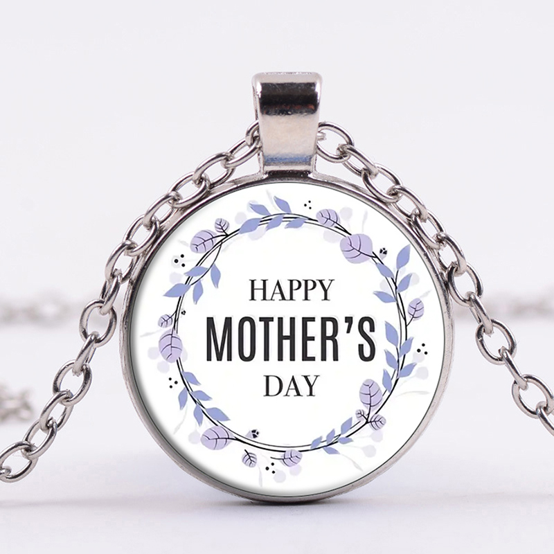 Elegant Sweet Simple Style Letter Alloy Inlay Glass Silver Plated Mother'S Day Women's Pendant Necklace display picture 1