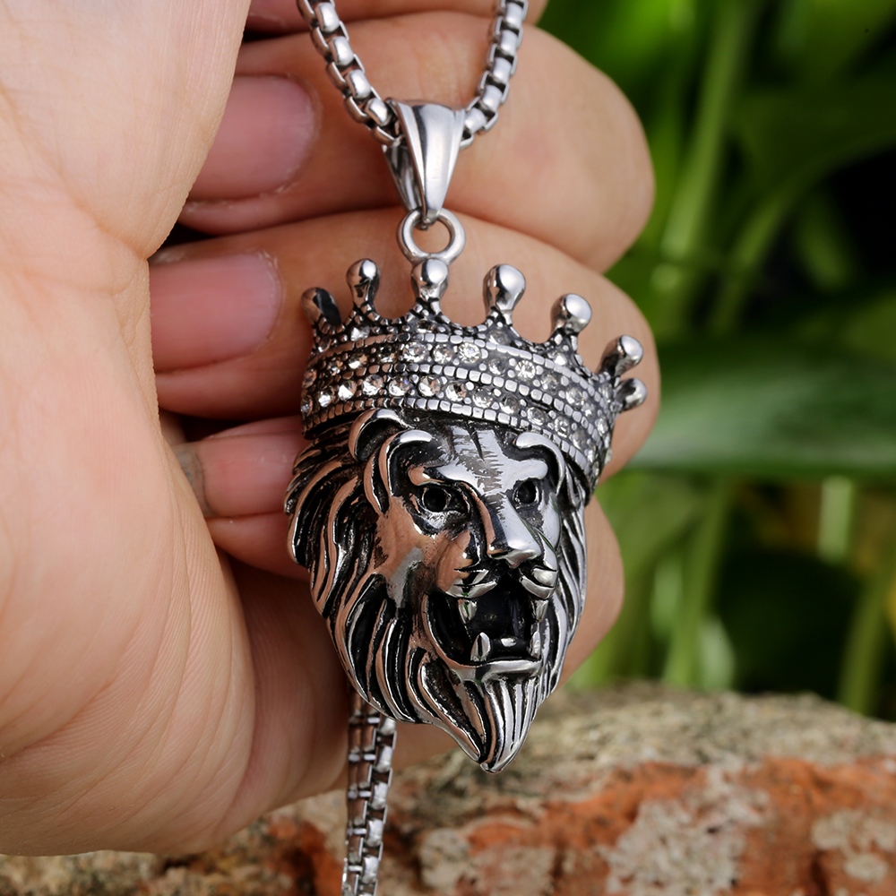 1 Piece 316 Stainless Steel  18K Gold Plated Lion Polished Pendant display picture 3
