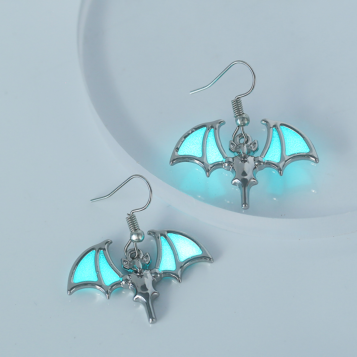 1 Pair IG Style Modern Style Cool Style Bat Resin Copper Zinc Alloy Drop Earrings display picture 4
