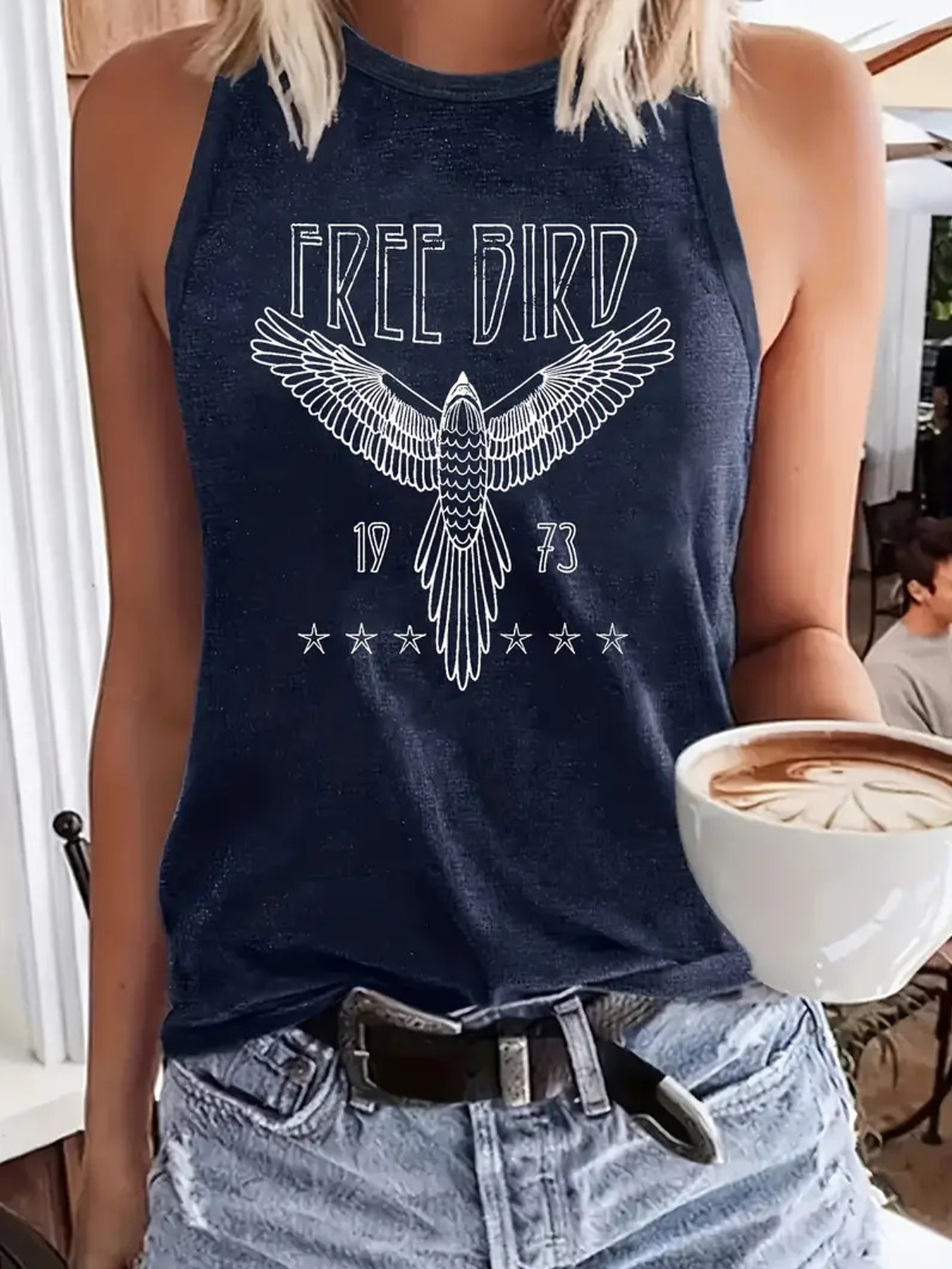 Women's Racerback Tank Tops Tank Tops Printing Streetwear Letter Bird display picture 1