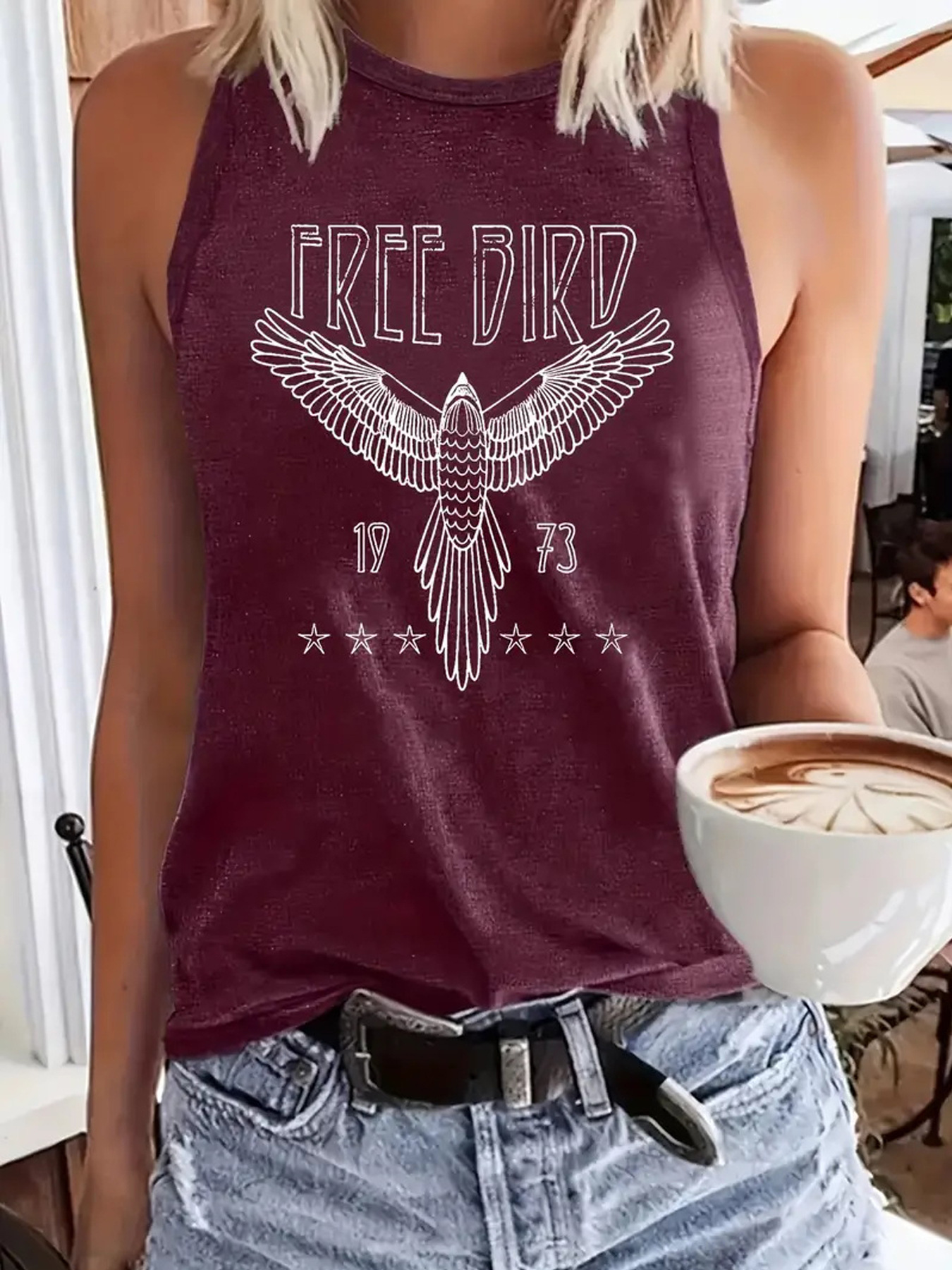 Women's Racerback Tank Tops Tank Tops Printing Streetwear Letter Bird display picture 2