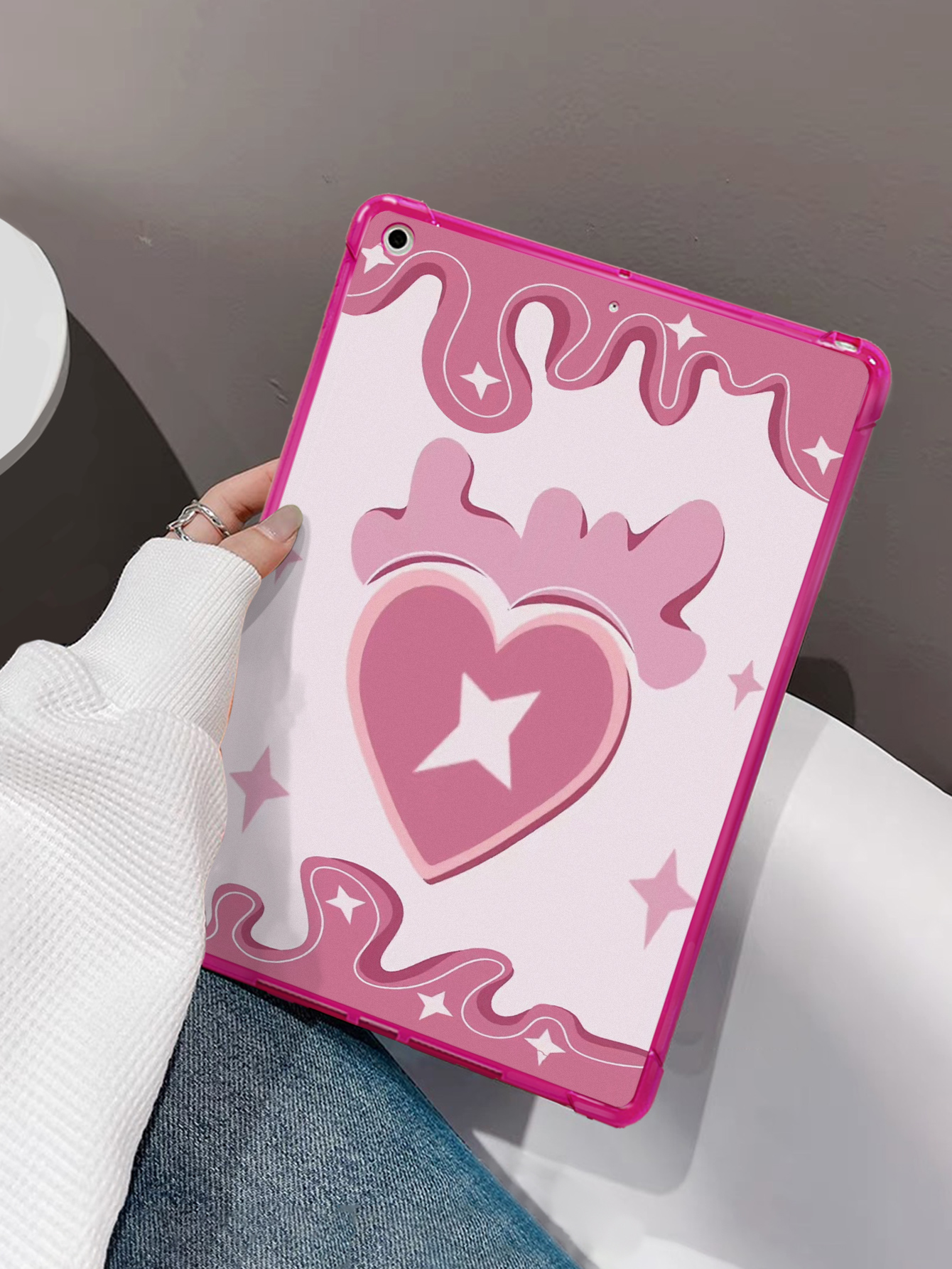 Plastic Cartoon Double Heart Elegant Tablet PC Protective Sleeve Phone Accessories display picture 1