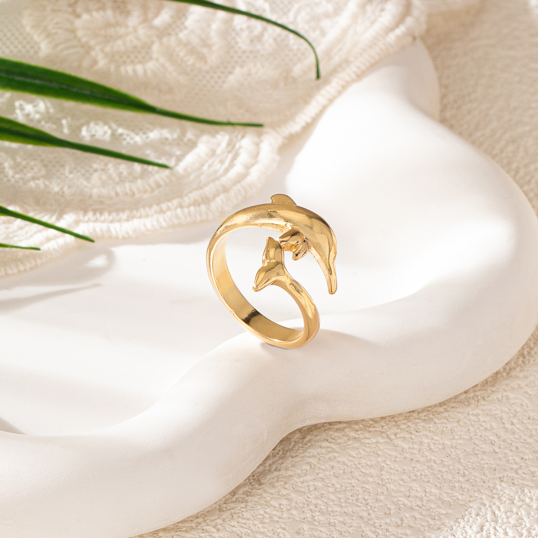Cute Vacation Marine Style Dolphin Alloy Wholesale Rings display picture 1