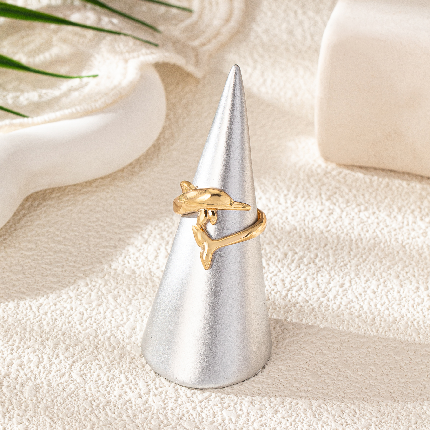 Cute Vacation Marine Style Dolphin Alloy Wholesale Rings display picture 3