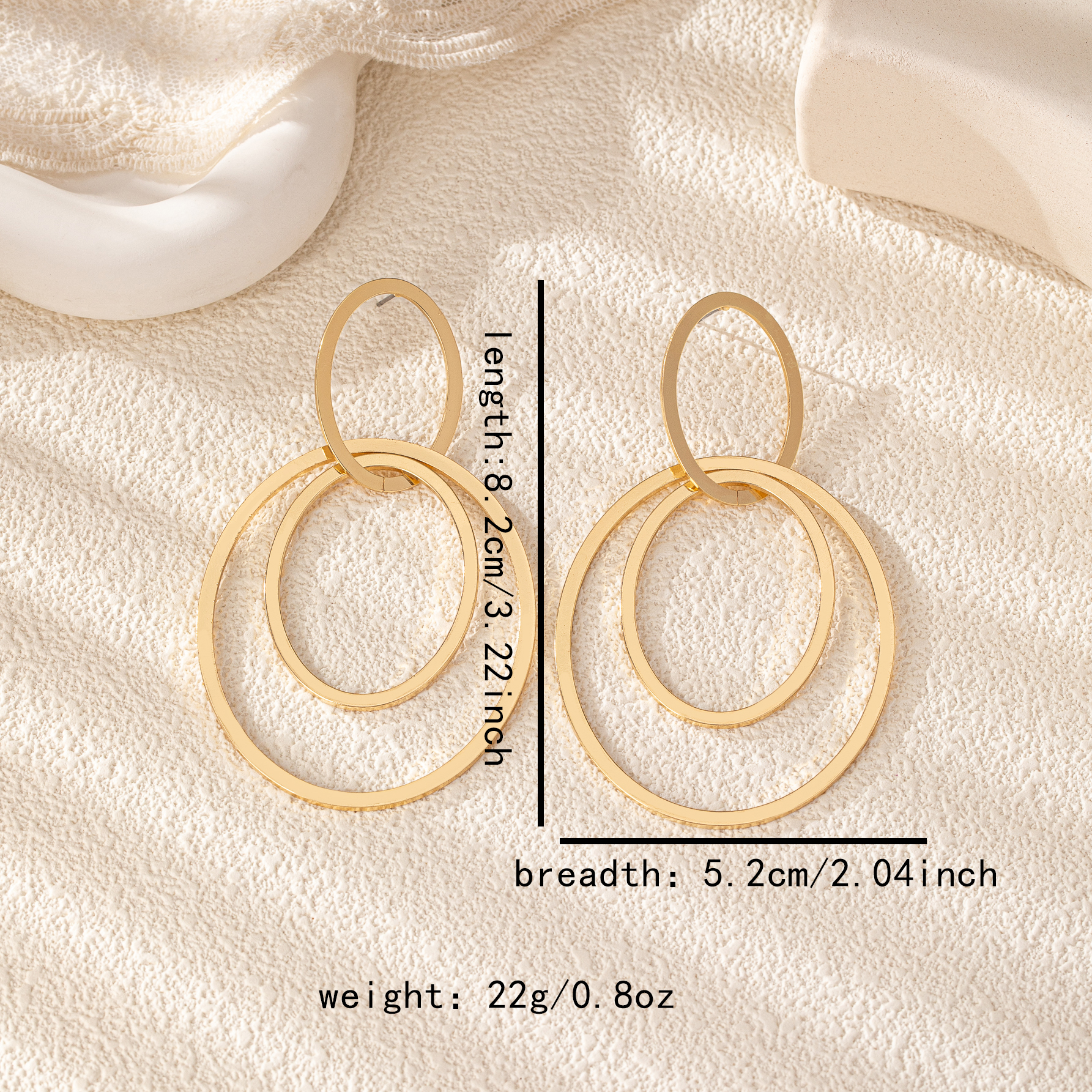 2 Pieces Casual Romantic Circle Round Alloy Drop Earrings display picture 3