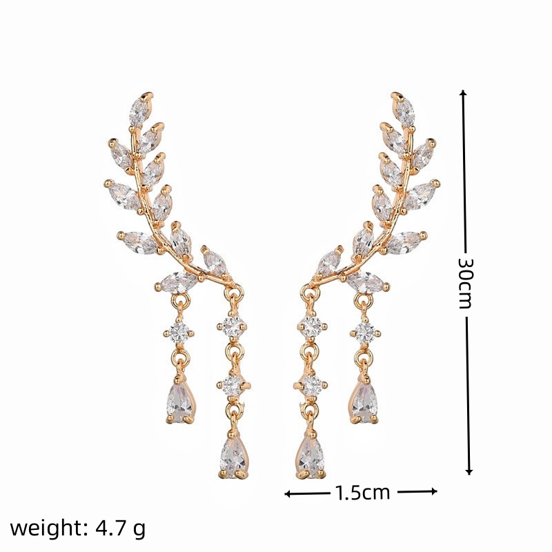 1 Pair Simple Style Classic Style Solid Color Plating Inlay Copper Alloy Zircon 16K Gold Plated White Gold Plated Drop Earrings display picture 2