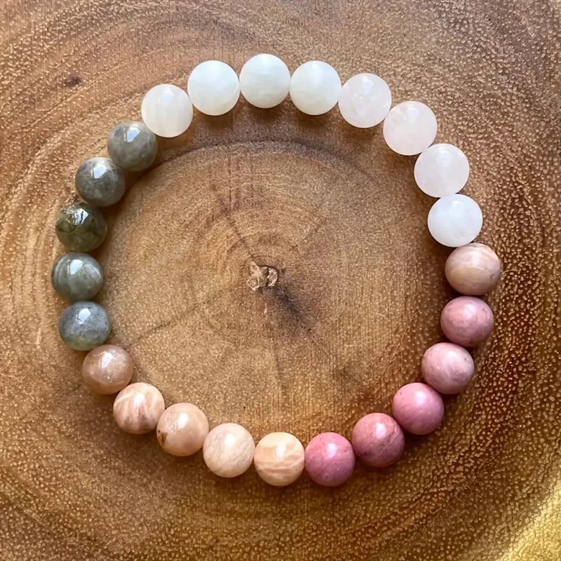 Wholesale Jewelry Casual Simple Style Round Natural Stone Beaded Knitting Bracelets display picture 4