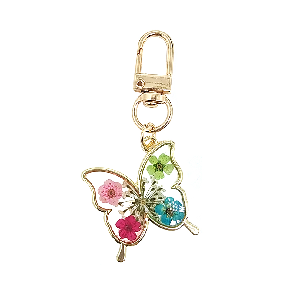 Simple Style Classic Style Animal Dried Flower Alloy Resin Keychain display picture 1