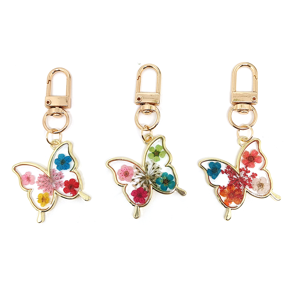 Simple Style Classic Style Animal Dried Flower Alloy Resin Keychain display picture 7