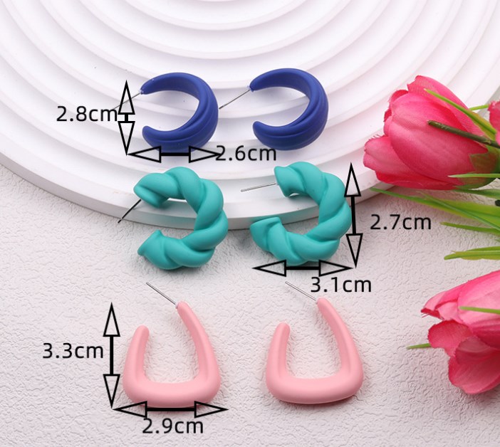 1 Pair Simple Style Classic Style Geometric Spray Paint Arylic Ear Studs display picture 14