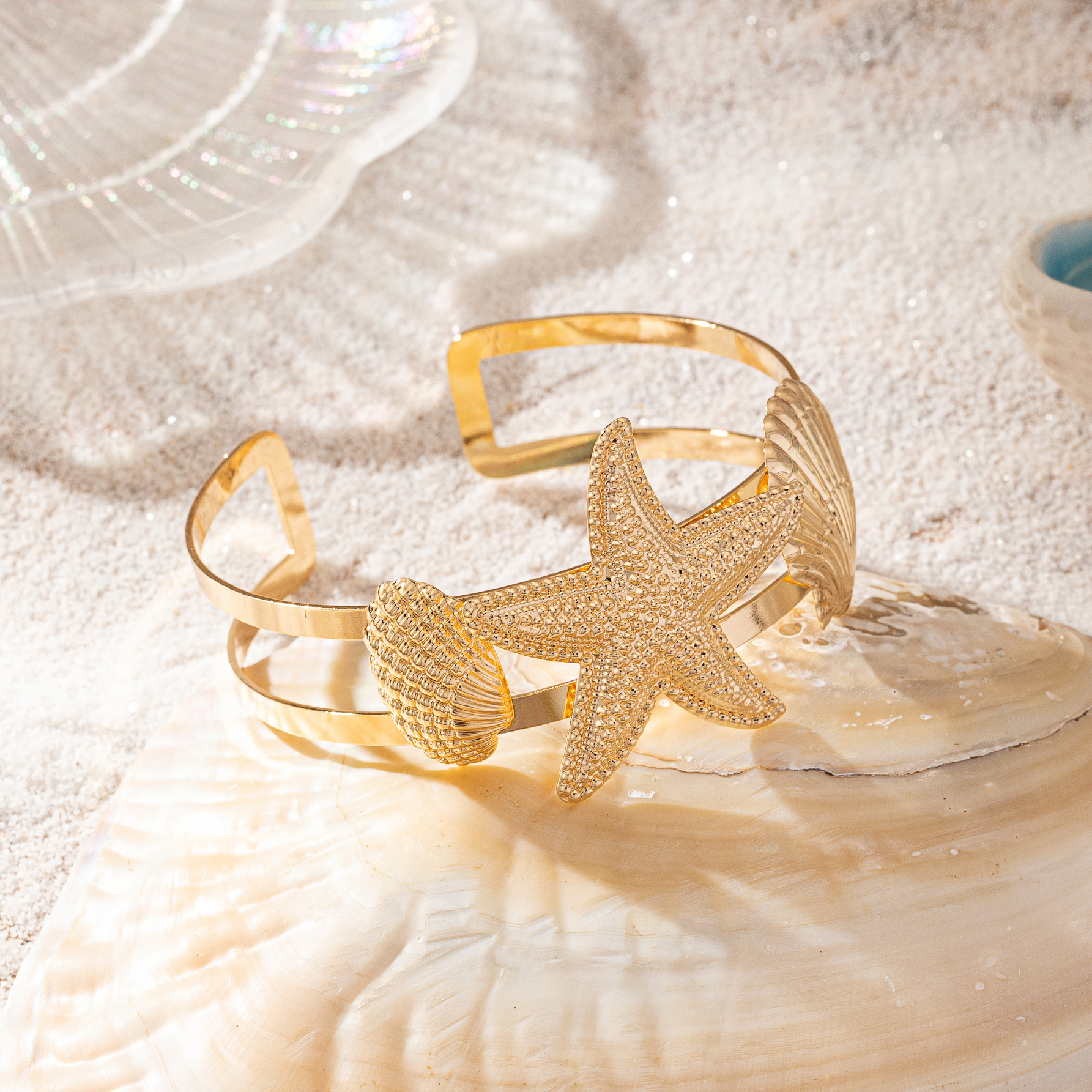 Hip-Hop Vacation Beach Starfish Ocean Shell Alloy Women's Arm Bracelet display picture 3