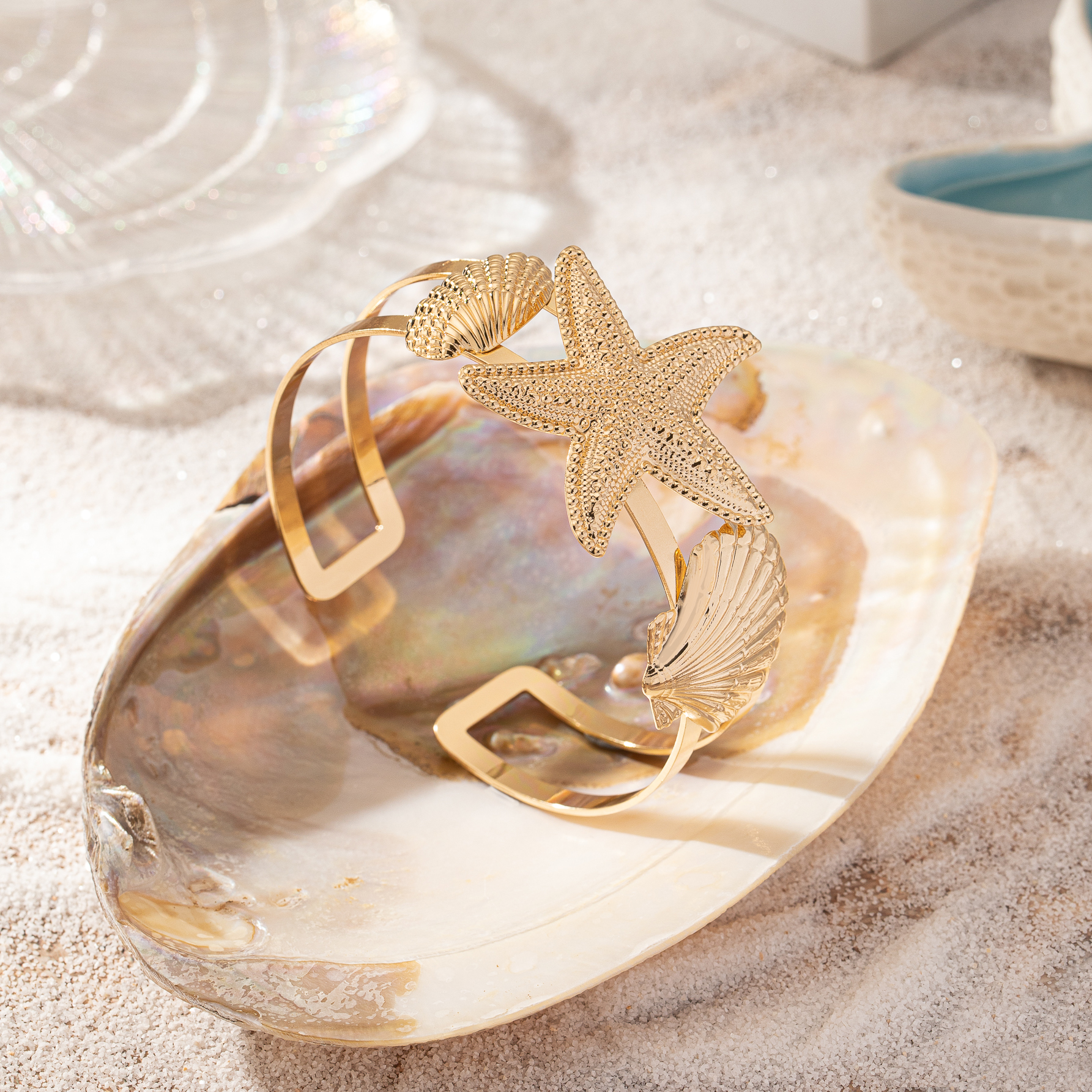 Hip-Hop Vacation Beach Starfish Ocean Shell Alloy Women's Arm Bracelet display picture 2
