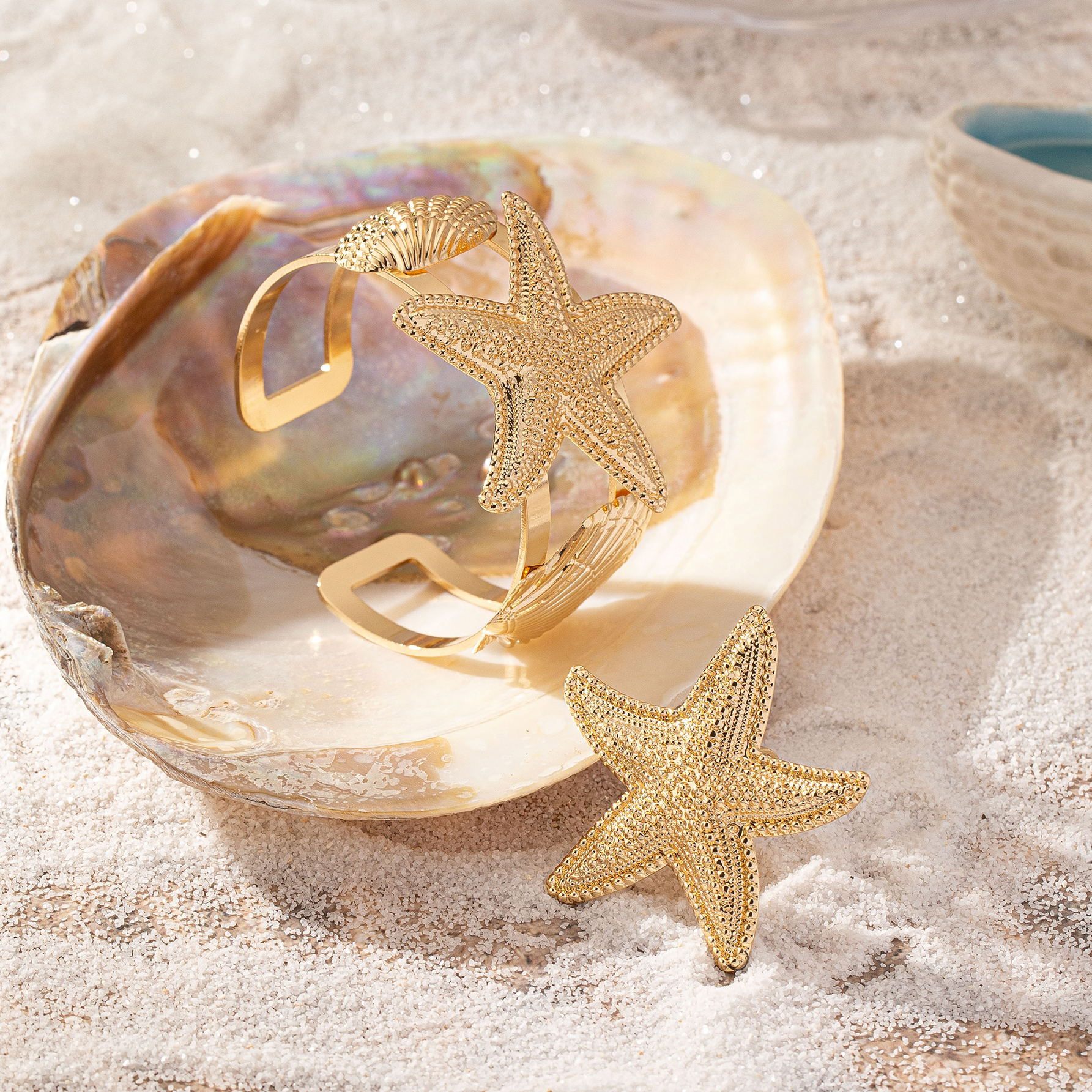 Beach Classic Style Starfish Ocean Shell Alloy Wholesale Rings Bracelets Jewelry Set display picture 5