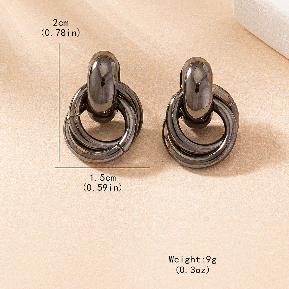 1 Pair Hip-Hop Retro Solid Color Iron Ear Studs display picture 1