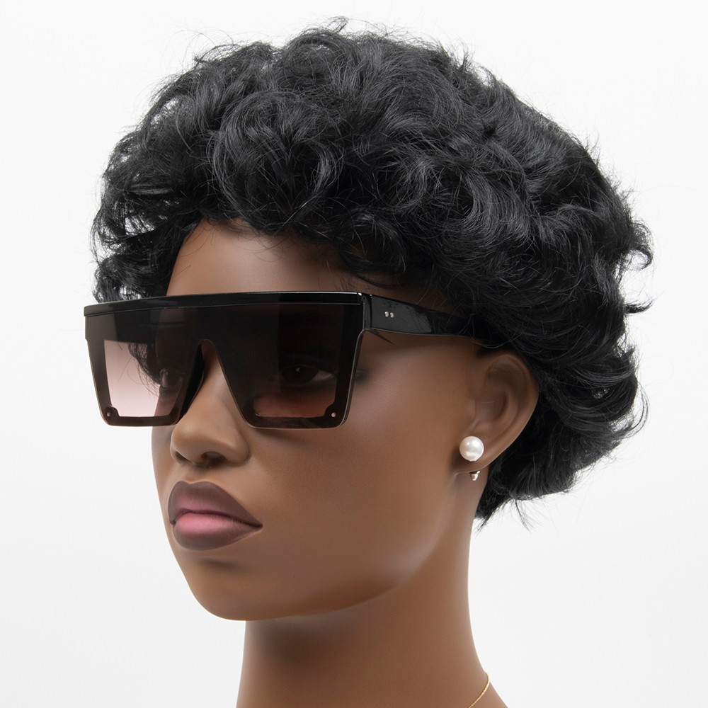 Hip-Hop Retro Color Block Pc Square Wayfarer Sport Half Frame Women's Sunglasses display picture 2