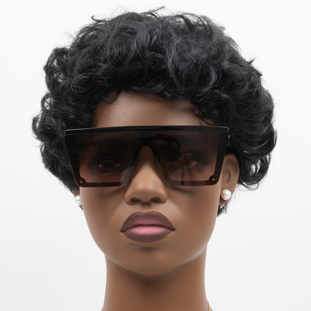 Hip-Hop Retro Color Block Pc Square Wayfarer Sport Half Frame Women's Sunglasses display picture 4