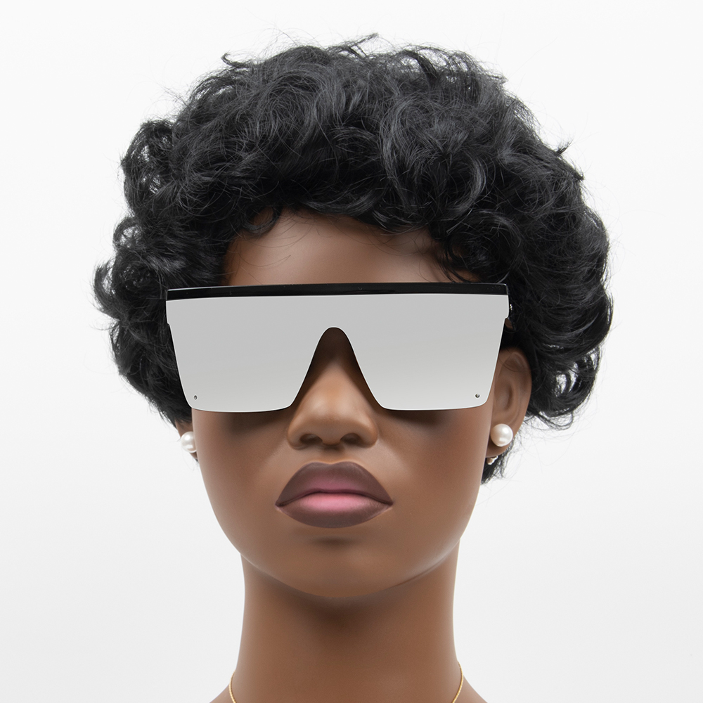 Hip-Hop Retro Color Block Pc Square Wayfarer Sport Half Frame Women's Sunglasses display picture 7
