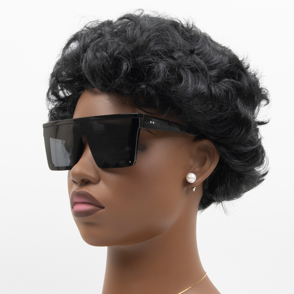Hip-Hop Retro Color Block Pc Square Wayfarer Sport Half Frame Women's Sunglasses display picture 5