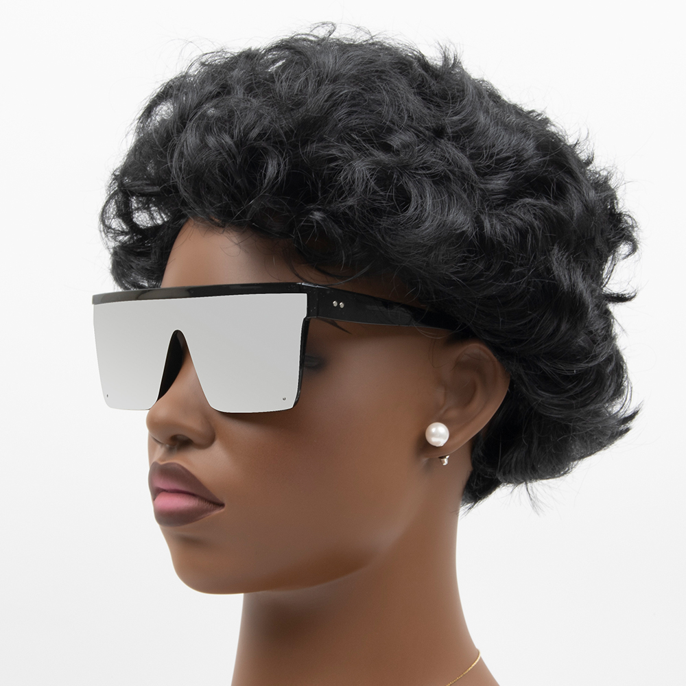 Hip-Hop Retro Color Block Pc Square Wayfarer Sport Half Frame Women's Sunglasses display picture 6