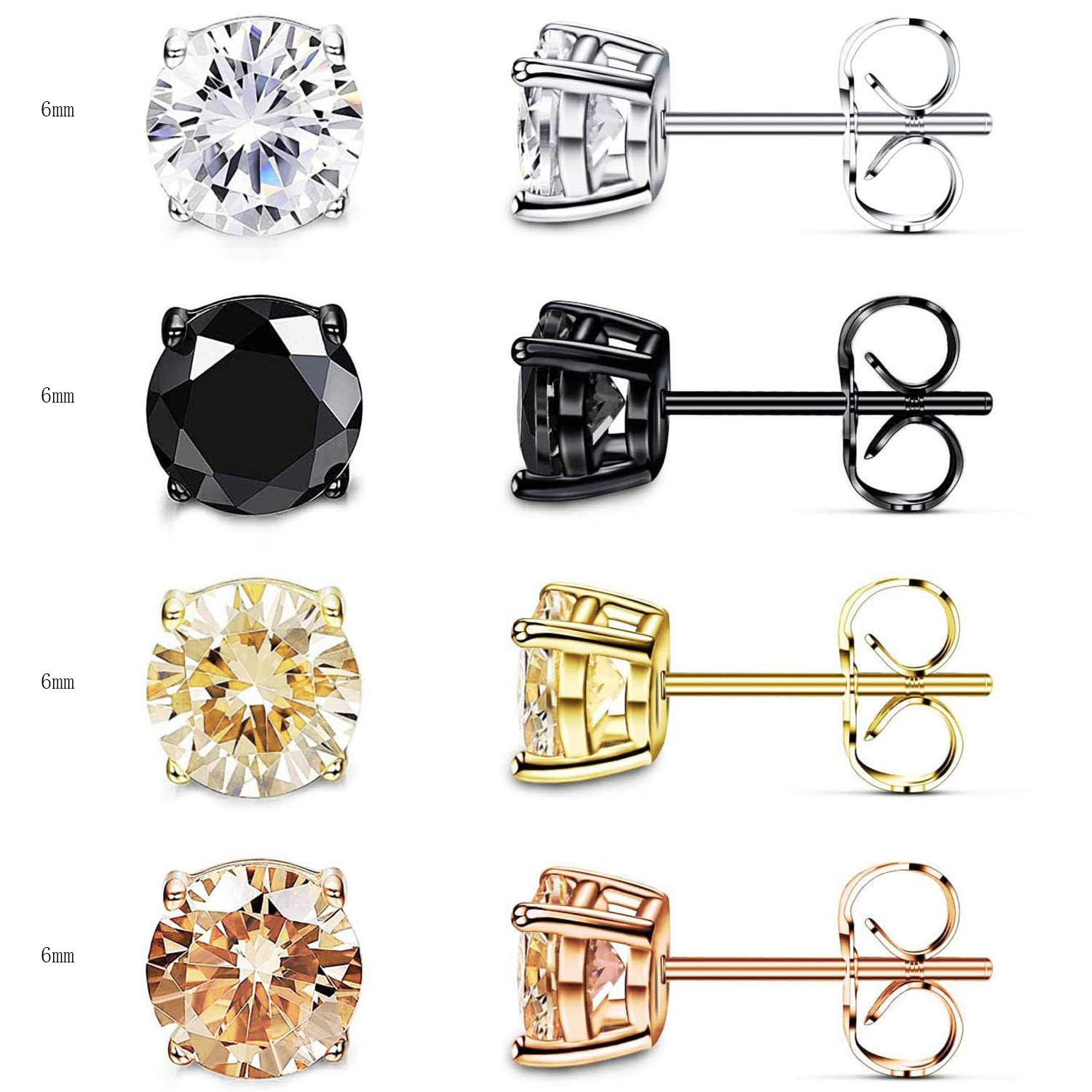 Copper 18K Gold Plated Modern Style Simple Style Classic Style Plating Inlay Geometric Zircon Ear Studs display picture 3